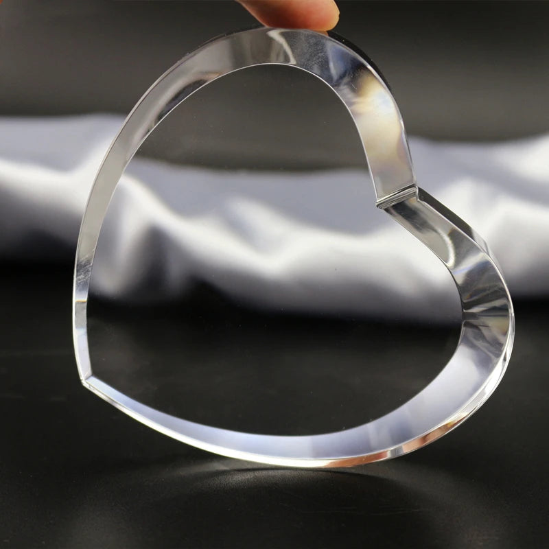 Custom Clear K9 Crystal Heart Shaped Crystal Glass Paperweight for Office