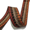 Autumn Color Matching V-shaped Pattern Polyester Jacquard Webbing 50 MM/38 MM Guitar Belt