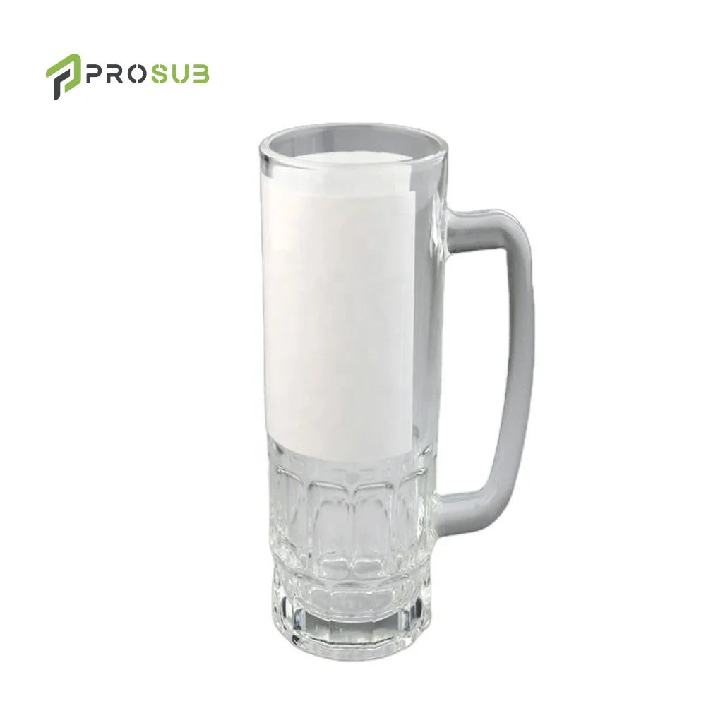 Prosub 22oz Sublimation Beer Mugs DIY Custom Printing White Patch Blanks Sublimation Glass Steins Cup