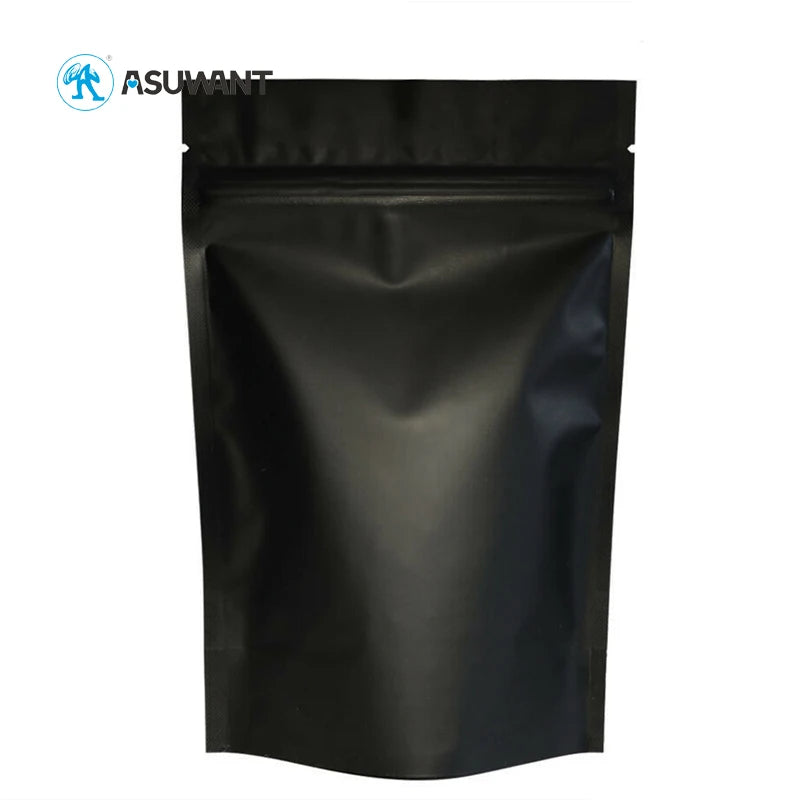 Matte Black Aluminum Foil Doypack Mylar Storage Food Stand up Zipper Bag Black Mylar Bags 3.5g Mylar Smell Proof Plastic Bag