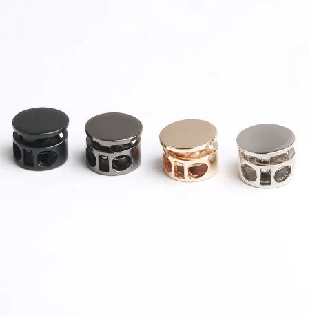 Black Silver Gunmetal Metal Buckle Elastic Adjustment Rope Buckle String Spring Buckle Cord Lock Stopper for Clothes
