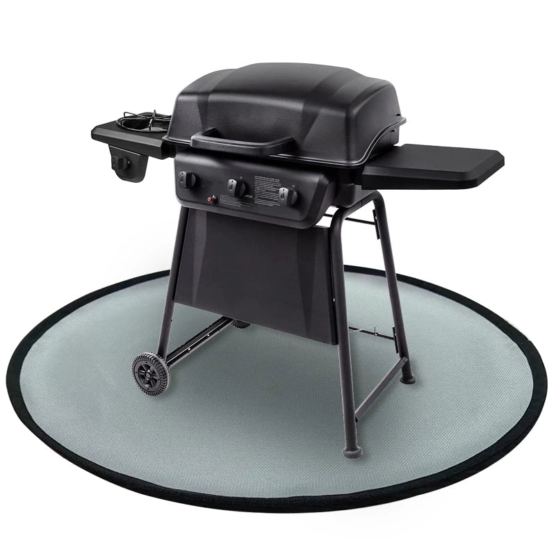 24' Inch Round Aluminum Silicone Fiberglass Non-Stick  Fireproof Fireside Outdoor Grills and Fire Pits Fire Resistant Mat
