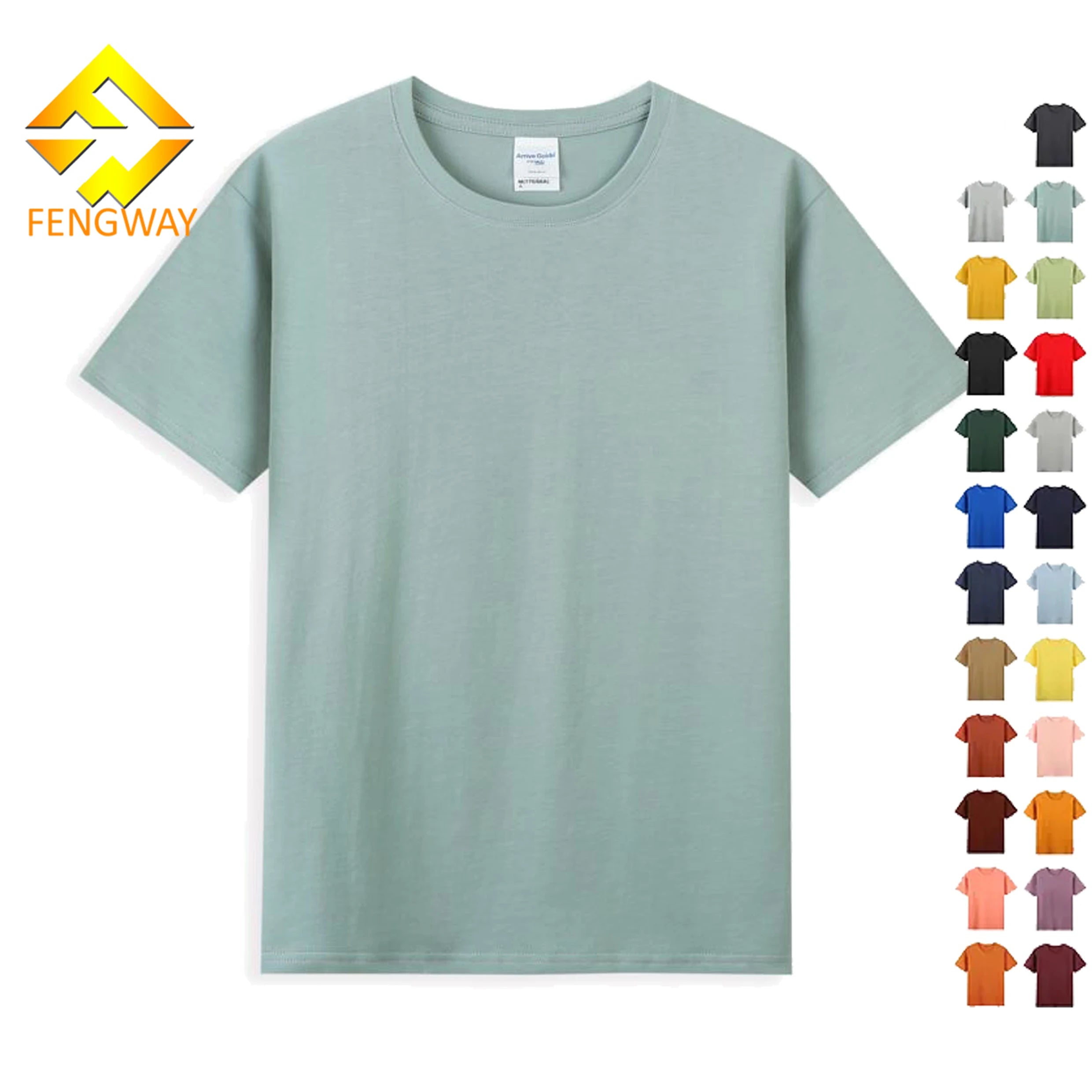 Wholesale 100% Cotton Men's T-Shirts Custom with Your Brand Logo Plain Casual Blank T-Shirt