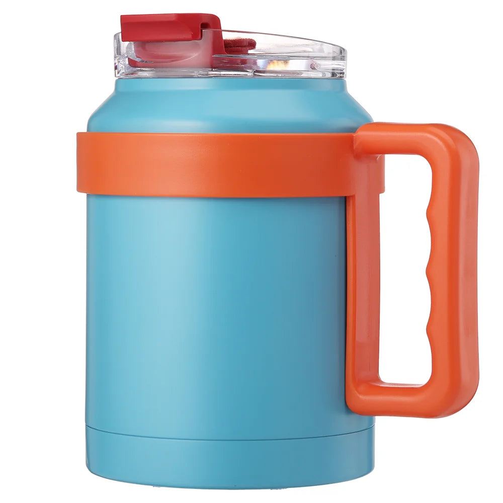 Custom 1200ml Travel Mugs for Hot Drinks Stainless Steel Insulated Coffee Mug  Cup Drink Tumbler with Handle and Lid