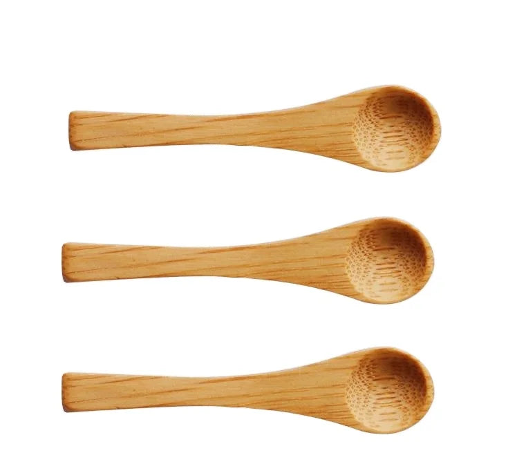 7cm Small Spatula Natural Wood Scoop Wooden Stick for Face Cream Mini Bamboo Cosmetic Spoons Medicine Spoon