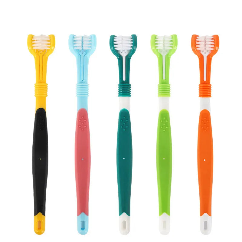 Three-head Dog Toothbrush Pet Oral Cleaning for Small Large Dogs Teeth Cleaning Brushes Pet Supplies Dog Toothbrush