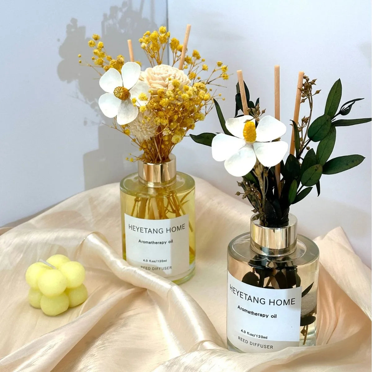 Long-Lasting Flameless Aromatherapy Ornament Floral Dried Flower Decoration Essential Oil Fragrance Glass Indoor Gift for