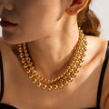 Zooying Punk Style Exaggerated Large Gold Silver Beads Necklace Women's Trend Retro CCB Chain Collar Collar Necklace