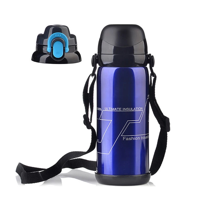 Vacuum Insulated Stainless Steel Custom Logo Flask Large Capacity Sport Gym Bpa Free Drink Water Bottle with Rope