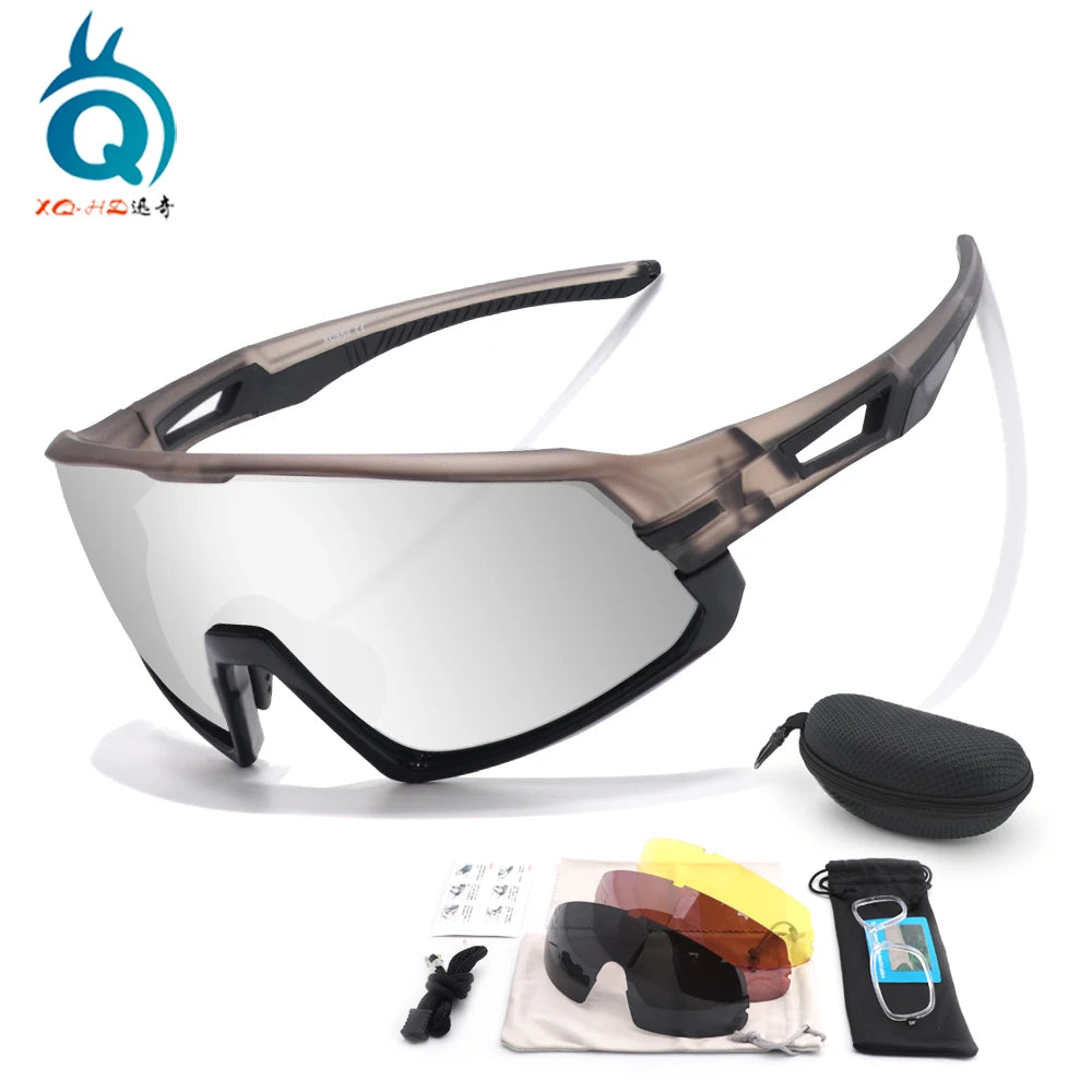 Hot Selling Custom logo Cycling Sunglasses Brand Fashion UV400 Outdoor Interchangeable Lenses Sports Glasses