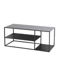 Industrial Convertible Coffee Table with Storage Shelf Modern Metal Design for Living Room
