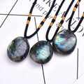 Natural Irregular Labradorite Crystal Stone Pendant Necklace Natural Stone Irregular Grey Moonstone Gemstone Pendant Necklace