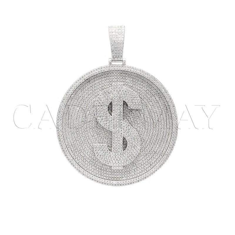 Custom S925 Rapper Ice Out D VVS  3inches Letter Hiphop Baguette Moissanite Pass Diamond Tester  Moissanite Pendant Necklace