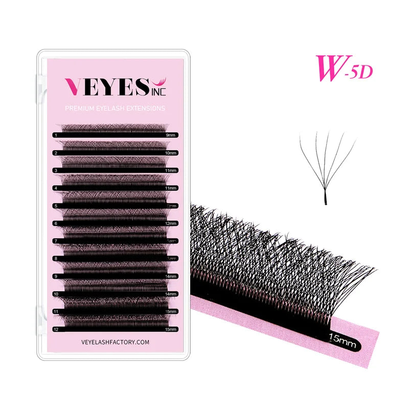 For Inc 5D W Shape Eyelash Extensions Veyelash Automatic Flowering 5 Tips Bloom Matte Cruelty-Free Vegan Full Volume Natural