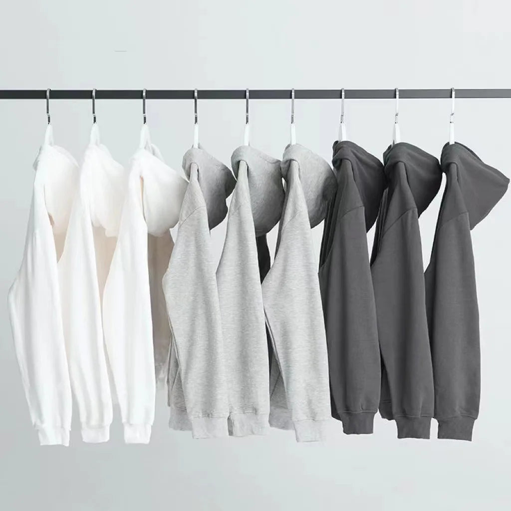 Wholesale Custom Logo Blank Plain Dyed Pullover Unisex Fleece 400gsm Cotton Autumn Hoodies