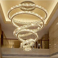 Hotel Pendant Light Hanging DIY Living Room Crystal LED Lamp Ceiling Round Ring Modern Chandelier Home Lights