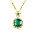 Factory Outlet Emerald 100% Real 925 Sterling Silver Green Pendants Fine Jewelry Necklace Women Luxury