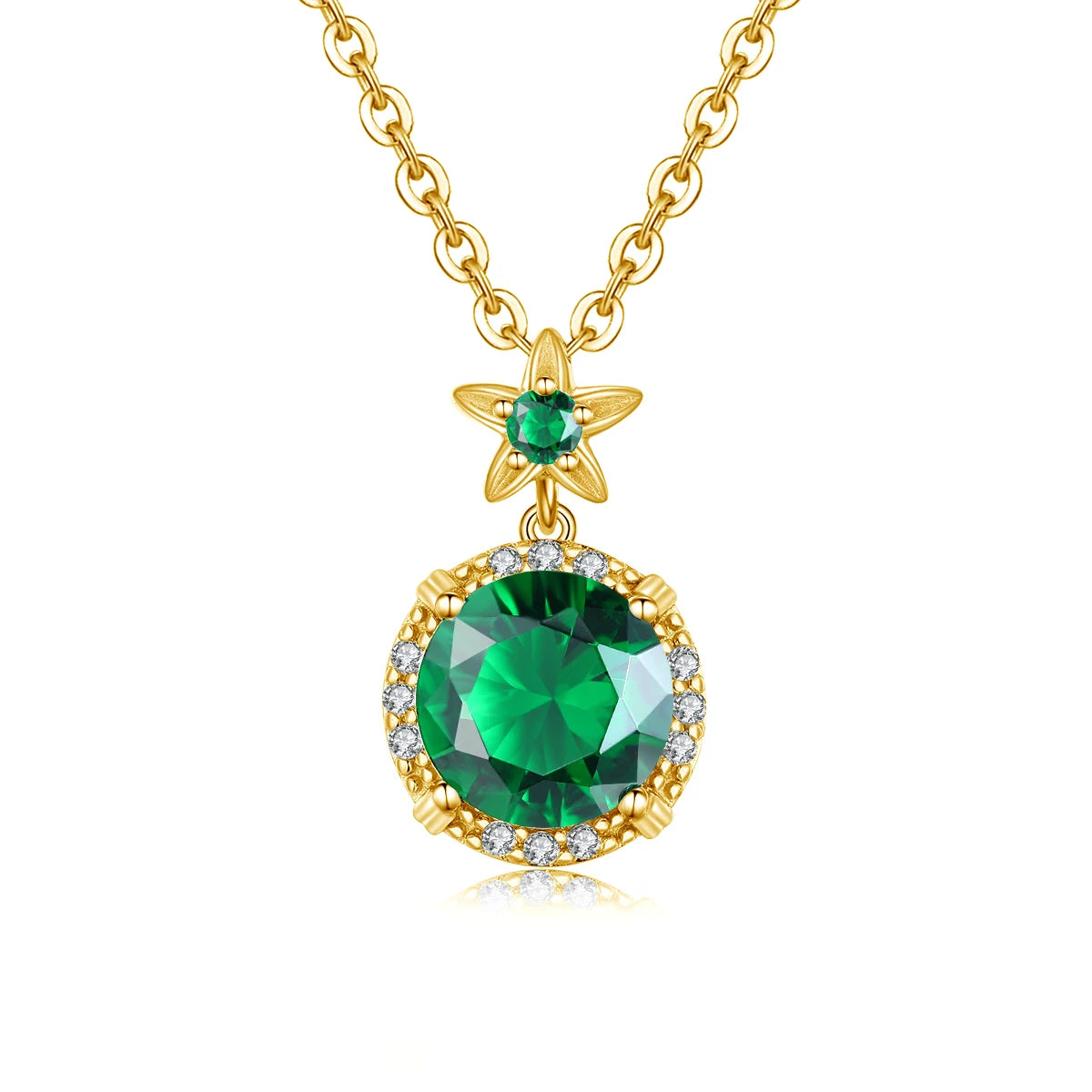 Factory Outlet Emerald 100% Real 925 Sterling Silver Green Pendants Fine Jewelry Necklace Women Luxury