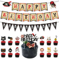 Pirate Treasure Hunt Theme Party Decoration Happy Birthday Flag Pulling Triangle Flag Balloon Set Birthday Party Props