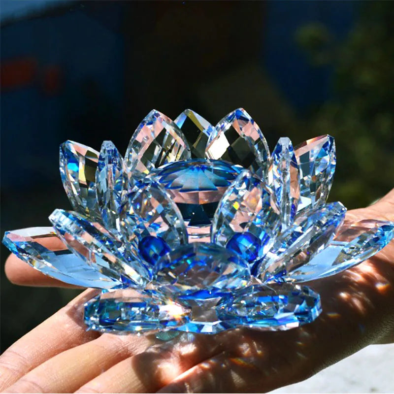 Honor of Crystal Colorful New Gifts Artificial K9 Glass Crystal Lotus Flower Crystal Wedding Gifts Glass Lotus