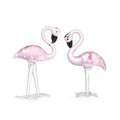 2pcs Glass Flamingo Souvenir Handmade Art Decor Pink Figurine Animals Collection Table Home Decoration