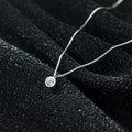 Small Round Zircon Pendant Charm Collares 925 Sterling Silver Necklaces Fine Jewelry for Women