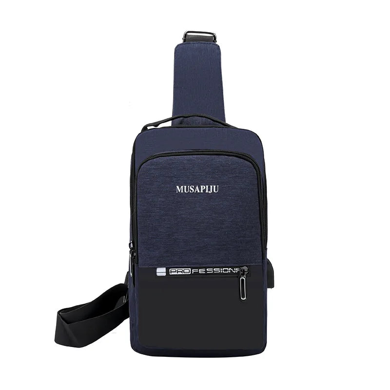 Wholesale Customized Korean Shoulder Messenger Bag Riding Oxford Cloth Crossbody USB Waist and Chest Bag Phone