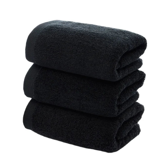 Custom Black Gym Yoga Towel 150g Cotton Quick-Dry Neck Towel with High Color Fastness Promotional with Logo