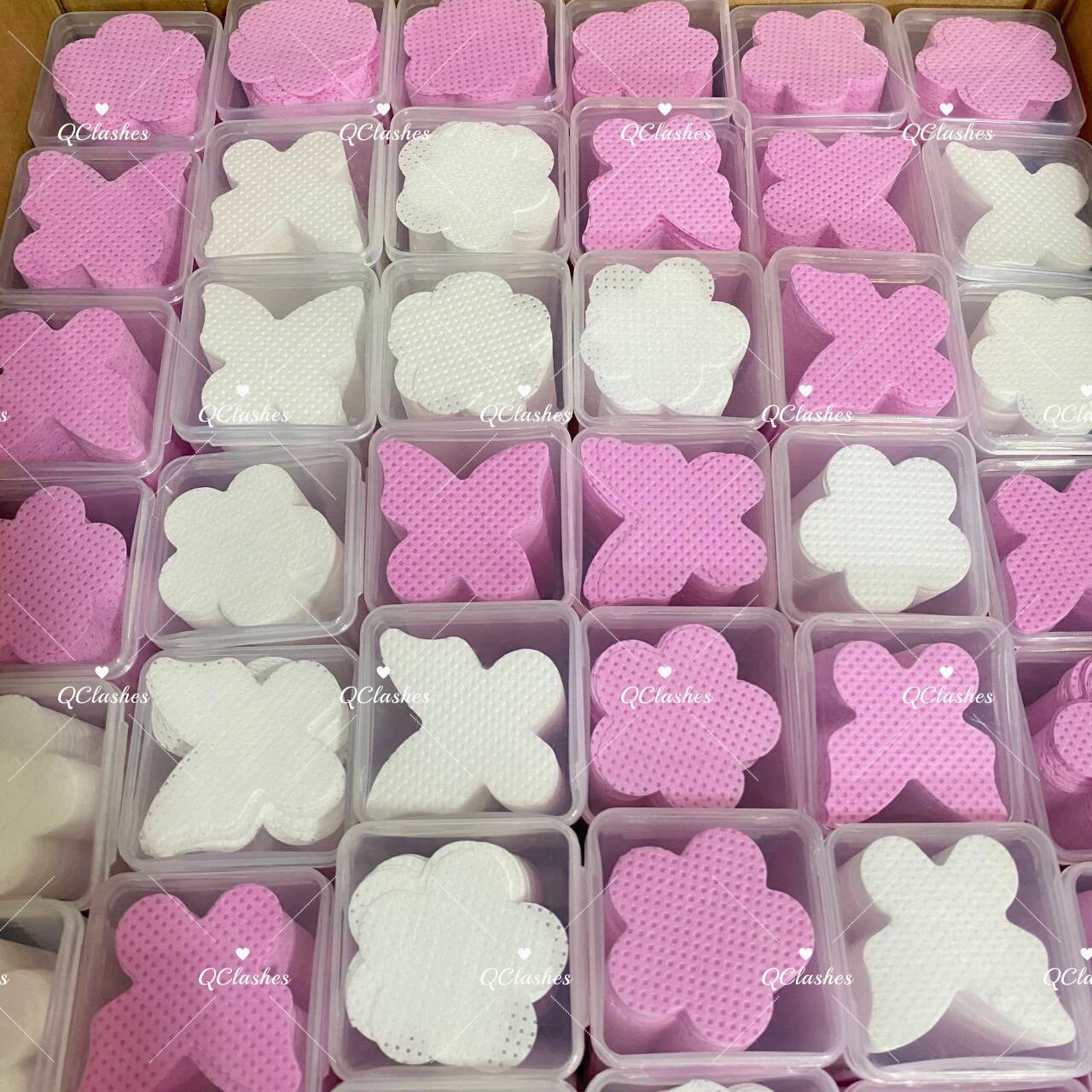 Lash Extension Different Shape Colorful Lash Adhesive Wipes Flower Eyelash Glue Remover Cleaning Cotton Pad Eyelash Glue Wipe