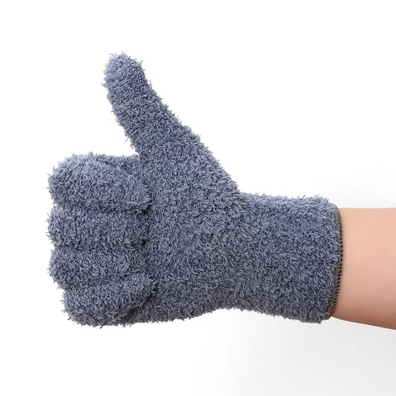 Soft Chenille Medium Thickness Polyester Cozy Household Dust Cleaning Washing Gloves MHC Brand Individual Packed for Home