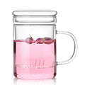 Transparent Borosilicate Glass Tea Cup with Infuser Strainer Lid-450ml Capacity Eco-Friendly Business Gift