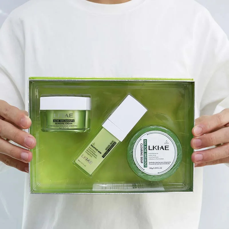 Cheap Wholesale Strong Acne Black Face Removing Anti Acne Face Cream & Soap & Serum Care Package Gift Sets for Face Acne Cream