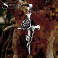 SS8-1328P 2023 New Arrival 316L Stainless Steel Nail Cross Rose Pendant High Polished Men's Pendant Romantic Jewelry Gift