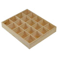 Multifunctional Rectangle Wooden Display Box with Square Compartments for Crafts Storage and Table Top Display