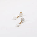 Fenny 18K Gold-plated Waterproof Elegant Irregular Flat Pearl Pendant Hoop Earring Wholesale Stainless Steel Ladies Jewelry