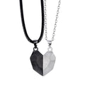 Best Wish Stone Love Forever Black White Heart Pendant Couple Necklace Magnetic Wholesale