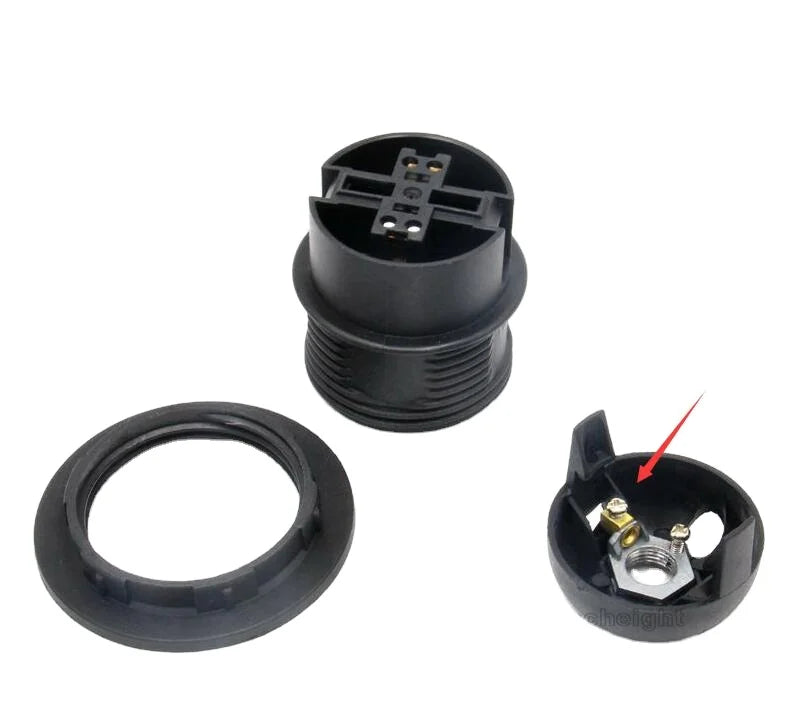 CE SAA E26 E27 Grounded Plastic Screw Light Holder Lamp Socket for Home Decoration