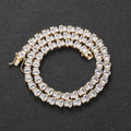 BC149 Brass Men Necklace Cubic Zircon Tennis Chain Necklace Oval and Rectangle CZ