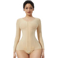 High Compression Butt Lifter Slimming Waist Tummy Control Push up Long Sleeves Three Hooks Shapewear Bodysuit Plus Size Girdle