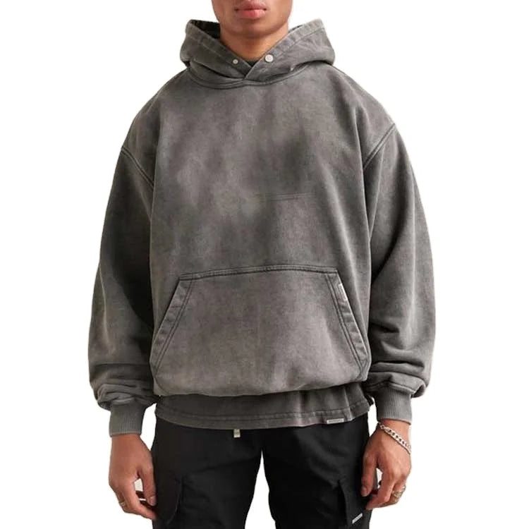 Streetwear Winter Vintage Wash Digital Printing Blank Ultra Heavyweight 600gsm Oversized Unisex Hoodie