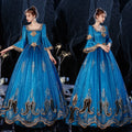 Carnivale Blue Peacock Sparkle Gown Women's Marie Antoinette Dress Inspiration Maiden Costume Labyrinth Carriage Gown
