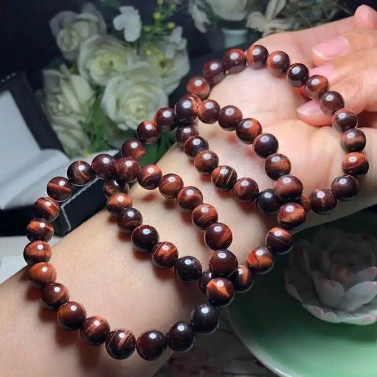 Natural Grade Red Tiger Eye Bracelet Unisex Fashion Business Hand String for Manture Man MegaBDM