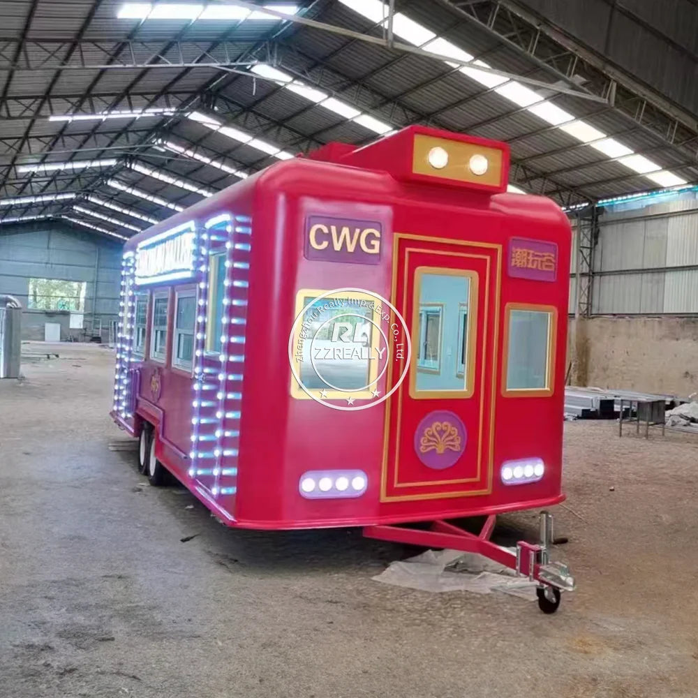 Electric Food Truck Commercial Catering Trailer Street Restaurant Mobile Food Caravan for Sale