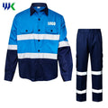Two-Piece Hi Visibility Safety Workerwear Uniform Breathable Cotton Coverall Pants Reflective Features Twill Ropa De Trabajo