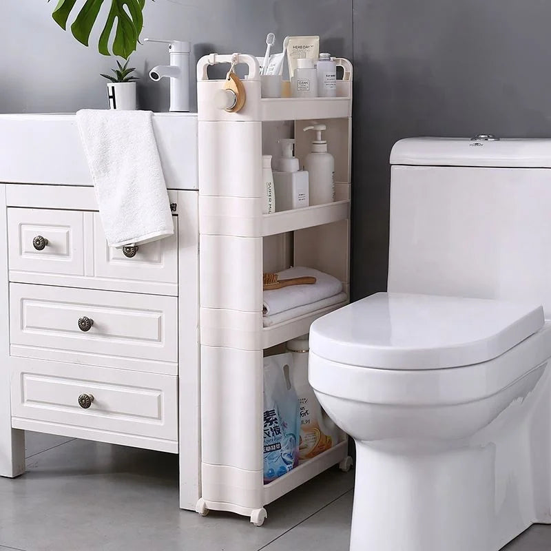 Crevice Rack Bathroom Gap Storage Shelf Kitchen Refrigerator Toilet Storage Cabinet Floor Mobile Narrow