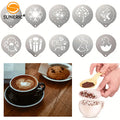 Reusable Coffee Cappuccino Milk Foam Latte Art Stencils Decorating Tool Stainless Steel Coffee Stencil Custom