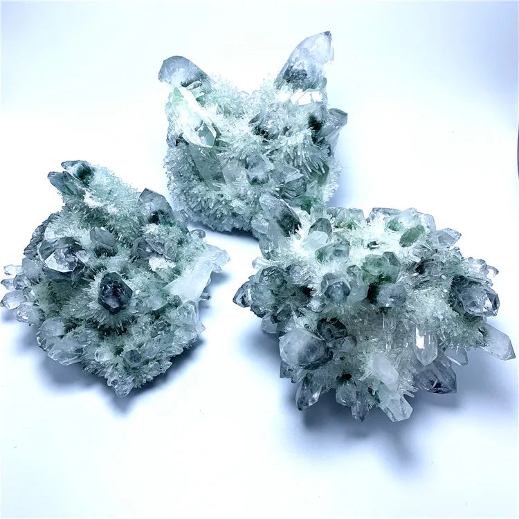 Wholesale Natural Green Phantom Quartz Cluster Reiki Healing Crystals Mineral Stone for Home Decor