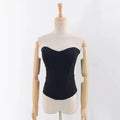CNSHELL Tube Top Sleeveless Hollow Slim Fit Cropped Women'S Tank Top Casual