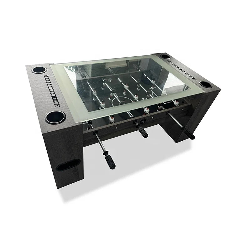 Durable Stylish Engineered Wood 45" Tabletop Soccer Foosball Table 12mm Glass Top Customized Color Family Game Indoor Sports