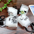 Cartoon Cute Milk Carton Keychains Bag Decoration Pendant Floating Milk Box Liquid Keychain